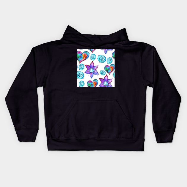 flowers and hearts and other things Kids Hoodie by SimoneMonschein